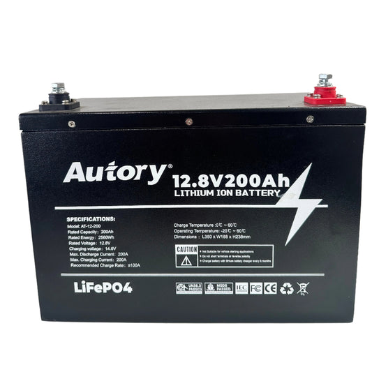"Premium" AUTORY 12.8V200Ah LifePo4 Battery  All Metal Casing